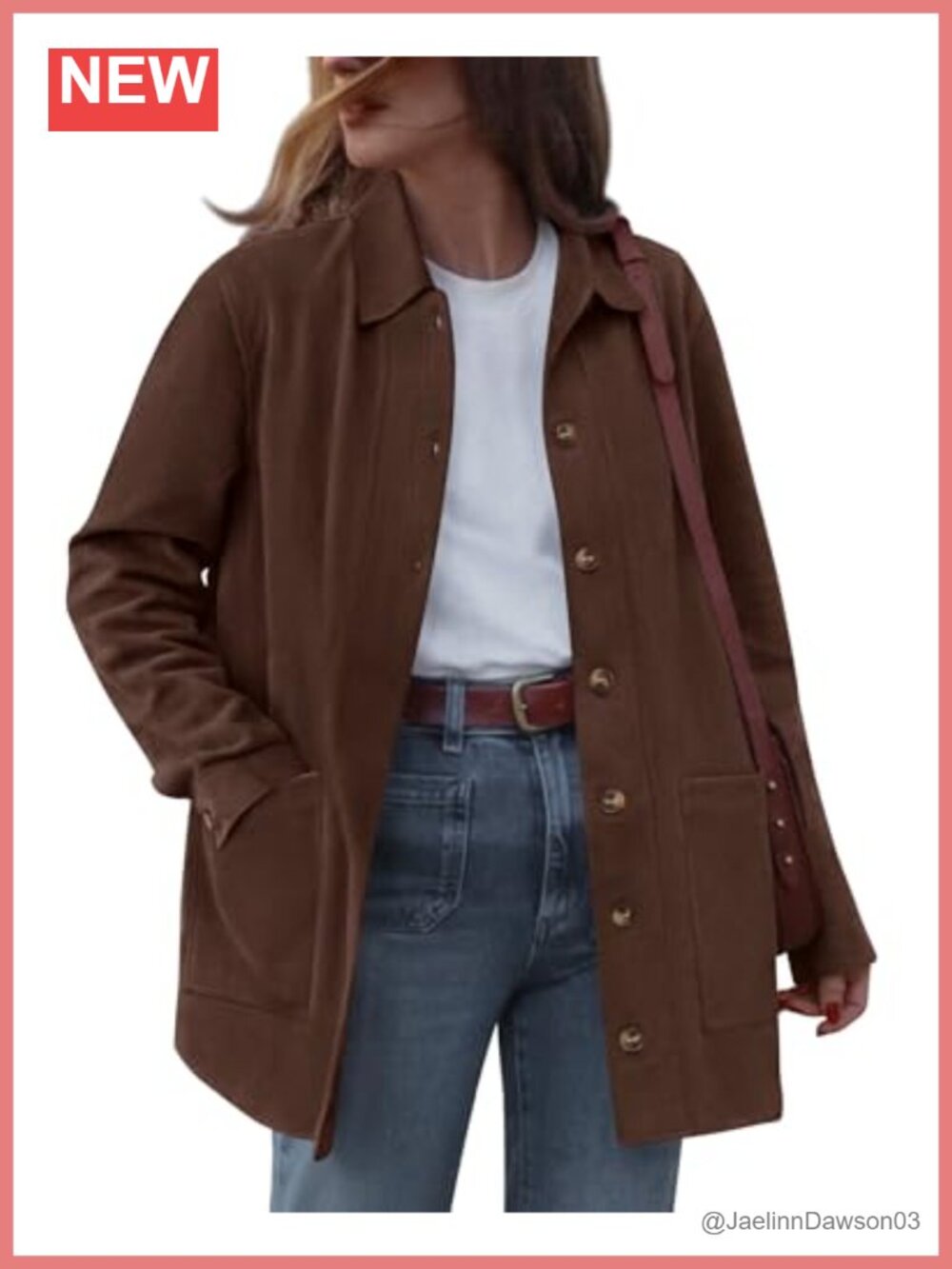 Faux Suede Jacket Women Button Down Lapel Collar Lightweight Winter